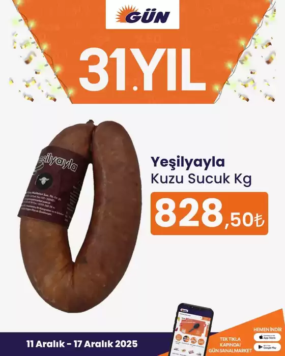 Gün Süpermarket kataloğu, Orhangazi | Sizin için en iyi tekliflerimiz | 2025-12-11T00:00:00.000Z - 2025-12-17T00:00:00.000Z