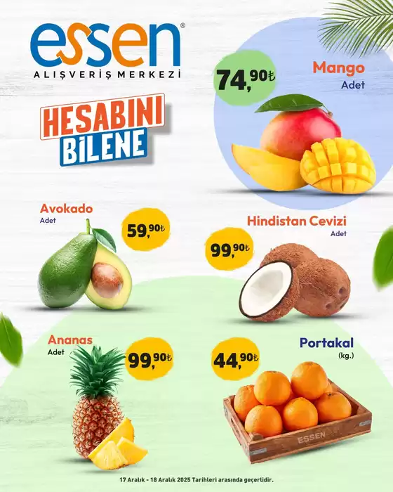 Essen AVM kataloğu, Yeniçiftlik (Tekirdağ) | En iyi fırsatlarımız | 2025-12-17T00:00:00.000Z - 2025-12-18T00:00:00.000Z