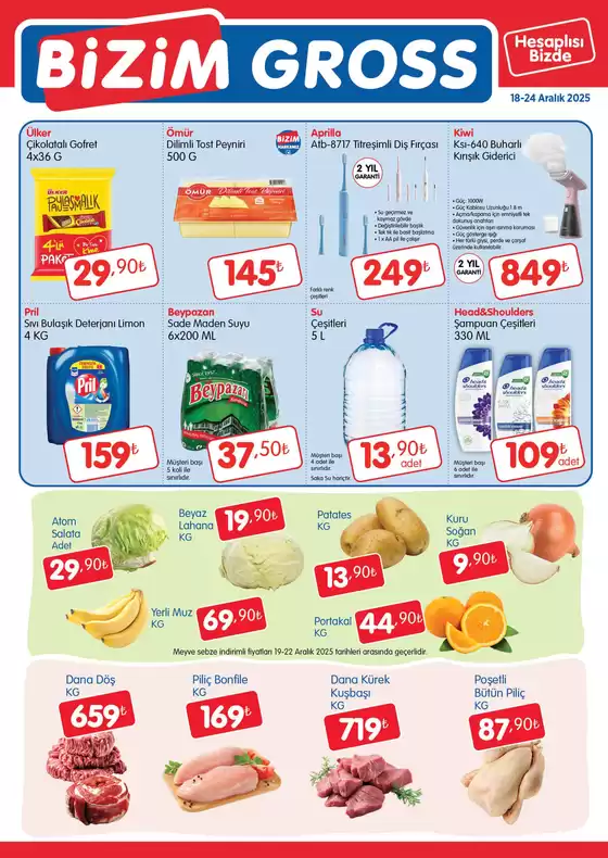 Bizim Toptan kataloğu, Yukarı Gökdere | Güncel özel kampanyalar | 2025-12-18T00:00:00.000Z - 2025-12-24T00:00:00.000Z