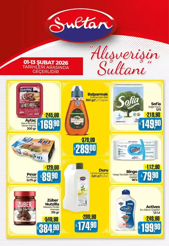 Sultan Market kataloğu, Aydıncık (Antalya) | Seçili ürünlerde harika indirimler | 2026-02-01T00:00:00.000Z - 2026-02-13T00:00:00.000Z