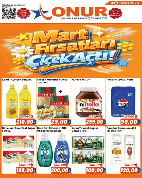 Onur Hipermarketleri kataloğu, Sakarya | İndirimler ve kampanyalar | 2026-03-03T00:00:00.000Z - 2026-03-11T00:00:00.000Z