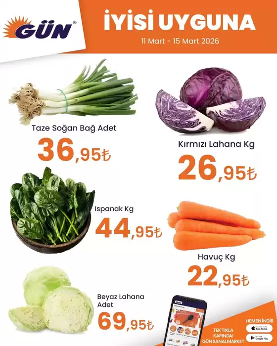 Gün Süpermarket kataloğu, Denizli (Denizli) | Gün Süpermarket katalog | 2026-03-11T00:00:00.000Z - 2026-03-15T00:00:00.000Z