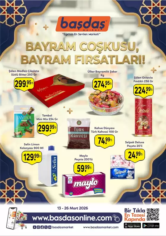 Başdaş Market kataloğu, Denizli (Denizli) | 13-26 Mart Bayram Coşkusu, Bayram Fırsatları! | 2026-03-13T00:00:00.000Z - 2026-03-26T00:00:00.000Z
