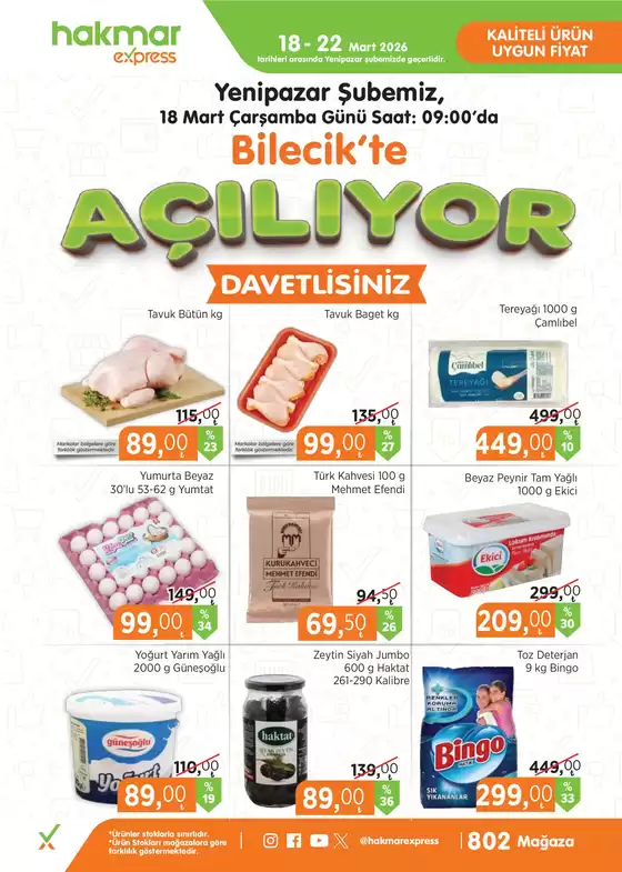 Hakmar Express kataloğu, Posof | 18-22 Mart 2026 | 2026-03-18T00:00:00.000Z - 2026-03-22T00:00:00.000Z