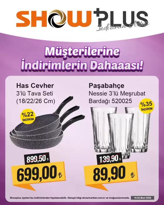 Show Market kataloğu, Merkez (Kilis) | Sizin için özel teklifler | 2026-03-16T00:00:00.000Z - 2026-03-22T00:00:00.000Z