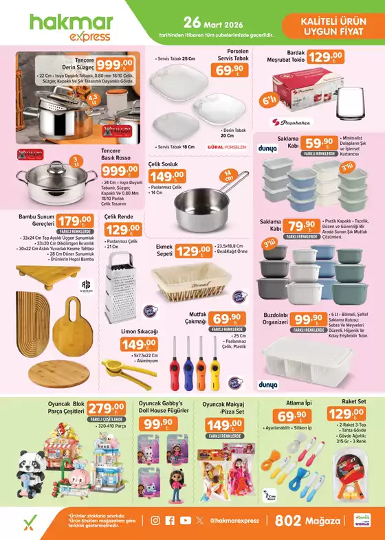 Hakmar Express kataloğu, Yeşilova (Burdur) | 26 Mart 2026 | 2026-03-20T00:00:00.000Z - 2026-04-03T00:00:00.000Z