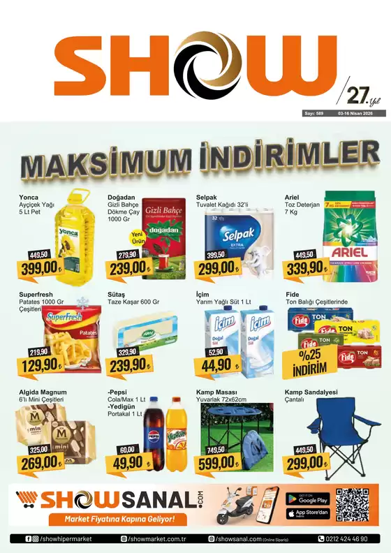 Show Market kataloğu, Merkez (Bayburt) | Show Market Katalog | 2026-04-03T00:00:00.000Z - 2026-04-16T00:00:00.000Z