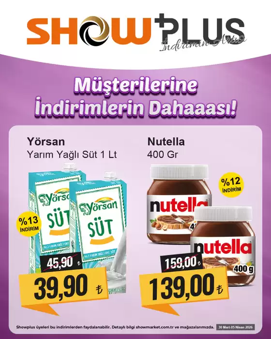 Show Market kataloğu | Herkes için cazip özel teklifler | 2026-03-30T00:00:00.000Z - 2026-04-05T00:00:00.000Z