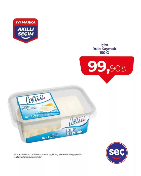 Seç Market kataloğu | Müşterilerimiz için özel fırsatlar | 2026-03-26T00:00:00.000Z - 2026-04-08T00:00:00.000Z