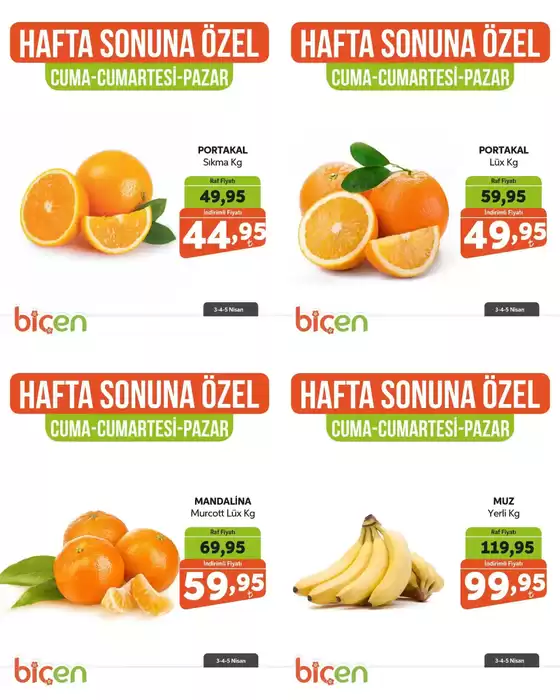 Biçen Market kataloğu | Güncel özel kampanyalar | 2026-04-03T00:00:00.000Z - 2026-04-05T00:00:00.000Z