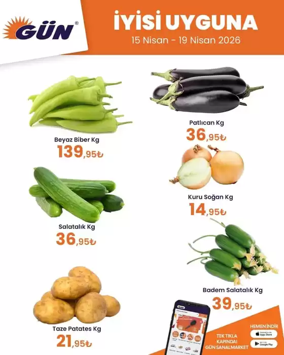 Gün Süpermarket kataloğu | Müşterilerimiz için özel fırsatlar | 2026-04-15T00:00:00.000Z - 2026-04-19T00:00:00.000Z