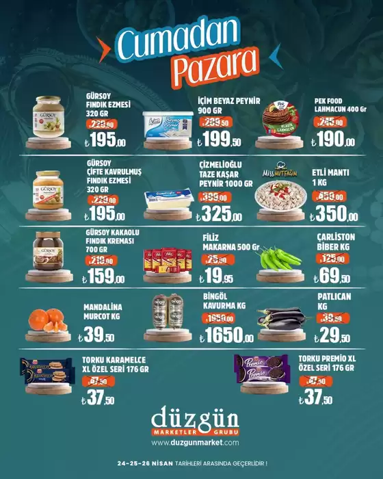 Düzgün Market kataloğu | Oferta | 2026-04-24T00:00:00.000Z - 2026-04-26T00:00:00.000Z