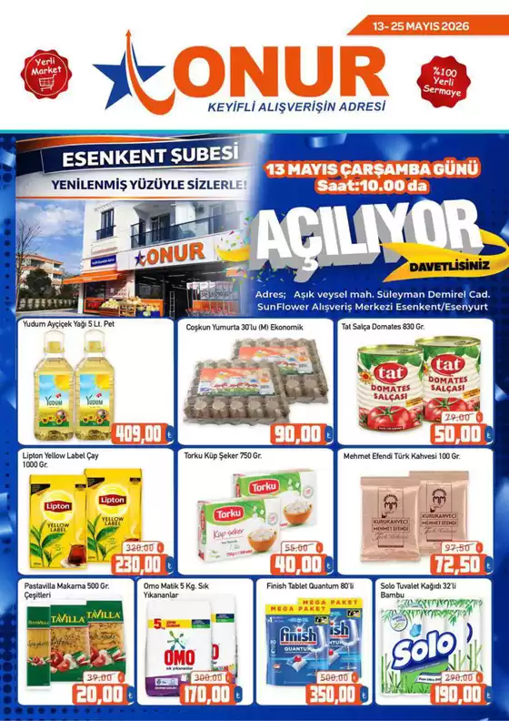Onur Hipermarketleri kataloğu, Bolatlı | Esenkent Subesi Yenilenmis Yuzuyle Sizlerle | 2026-05-13T00:00:00.000Z - 2026-05-25T00:00:00.000Z