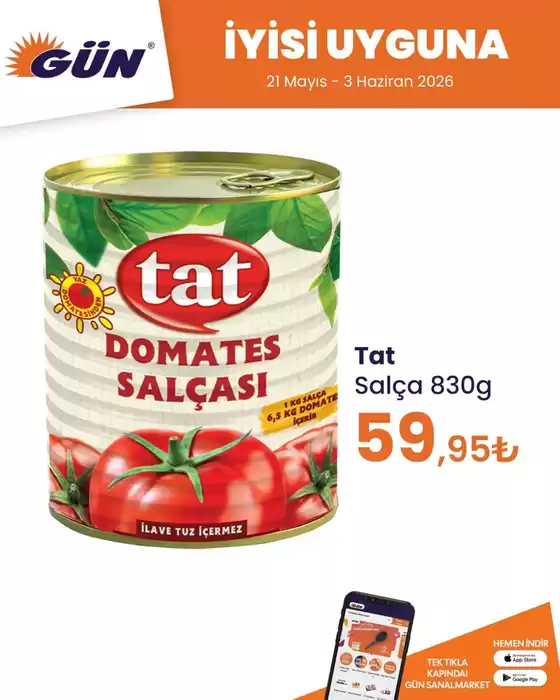 Gün Süpermarket kataloğu | Sizin için özel teklifler | 2026-05-21T00:00:00.000Z - 2026-06-03T00:00:00.000Z