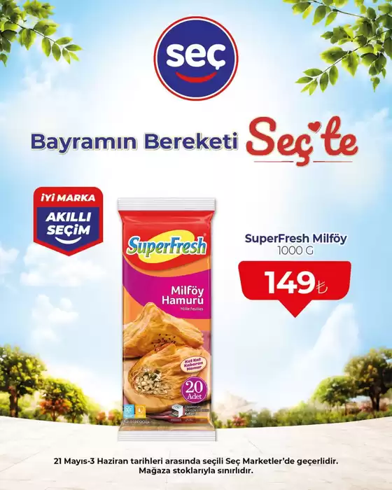 Seç Market kataloğu, Kavak (Samsun) | Fırsat avcıları için harika teklifler | 2026-05-21T00:00:00.000Z - 2026-06-03T00:00:00.000Z