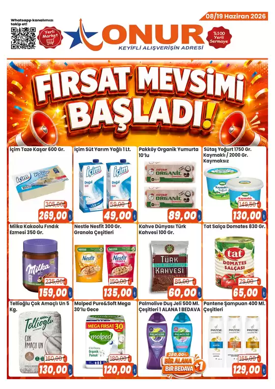 Onur Hipermarketleri kataloğu | Firsat Mevsimi Basladi | 2026-06-08T00:00:00.000Z - 2026-06-19T00:00:00.000Z