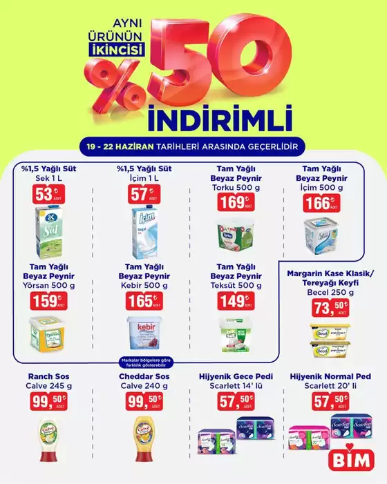 BİM kataloğu | İkinci Ürüne %50 İndirimli. | 2026-06-19T00:00:00.000Z - 2026-06-22T00:00:00.000Z