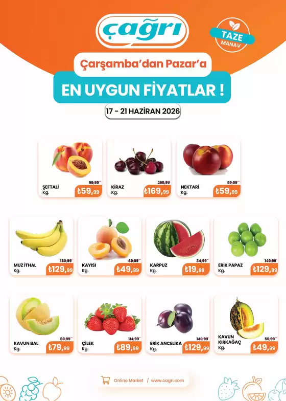 Çağrı Market kataloğu | Geniş teklif yelpazesi | 2026-06-17T00:00:00.000Z - 2026-06-21T00:00:00.000Z