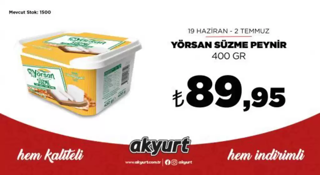 Akyurt Süpermarket kataloğu | Akyurt Süpermarket katalog | 2026-06-19T00:00:00.000Z - 2026-07-02T00:00:00.000Z