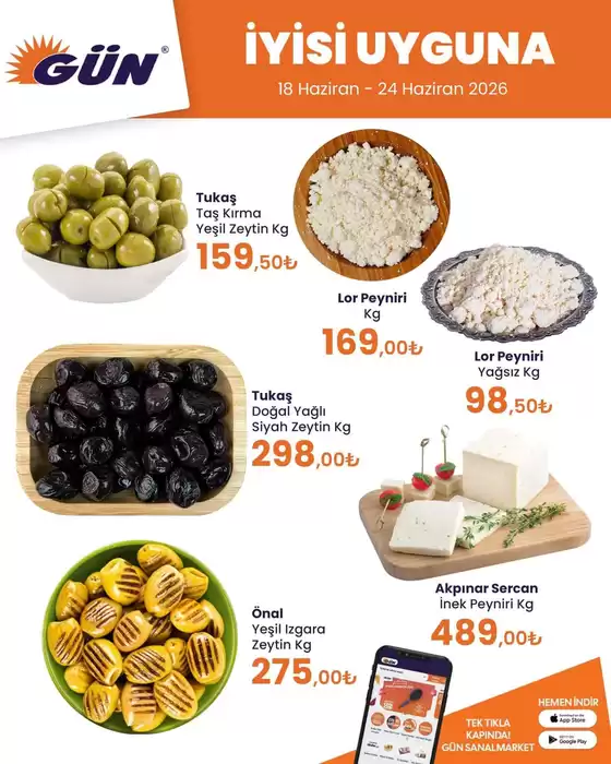 Gün Süpermarket kataloğu | Tüm fırsat avcıları için en iyi teklifler | 2026-06-18T00:00:00.000Z - 2026-06-24T00:00:00.000Z