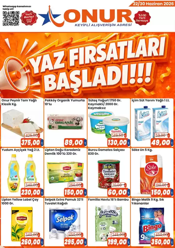 Onur Hipermarketleri kataloğu | Yaz Firsatlari Basladi | 2026-06-22T00:00:00.000Z - 2026-06-30T00:00:00.000Z