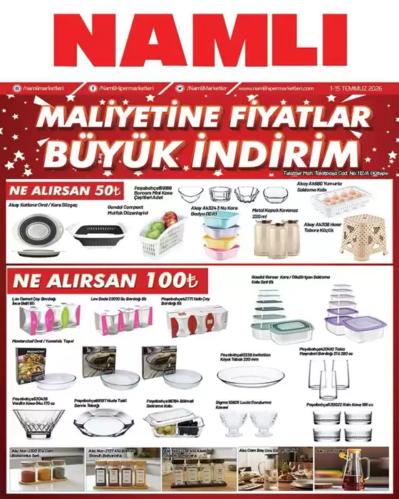 Namlı Hipermarketleri kataloğu | Herkes için cazip özel teklifler | 2026-07-01T00:00:00.000Z - 2026-07-15T00:00:00.000Z