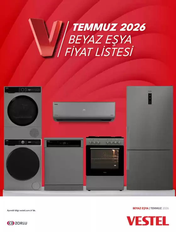 Vestel kataloğu | Beyaz Eşyalar | 2026-07-01T00:00:00.000Z - 2026-07-31T00:00:00.000Z