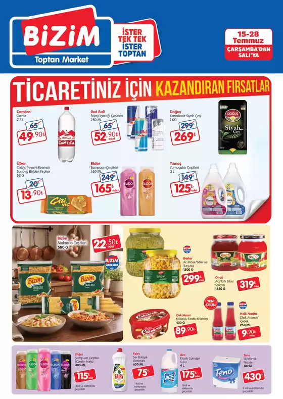 Bizim Toptan kataloğu, Ömerbeyli | Tüm müşteriler için en iyi fırsatlar | 2026-07-15T00:00:00.000Z - 2026-07-28T00:00:00.000Z