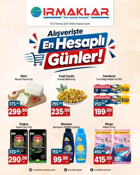 Irmaklar Market kataloğu, Bayat (Çorum) | Oferta | 2026-07-20T00:00:00.000Z - 2026-07-21T00:00:00.000Z