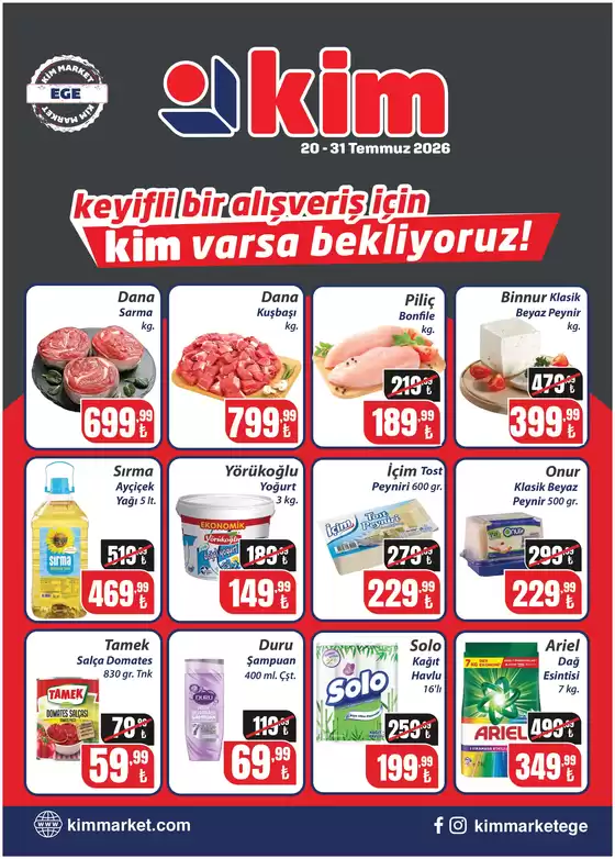 Kim Market kataloğu | Fırsat avcıları için harika teklifler | 2026-07-20T00:00:00.000Z - 2026-07-31T00:00:00.000Z