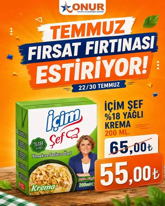 Onur Hipermarketleri kataloğu | Sizin için en iyi tekliflerimiz | 2026-07-22T00:00:00.000Z - 2026-07-30T00:00:00.000Z