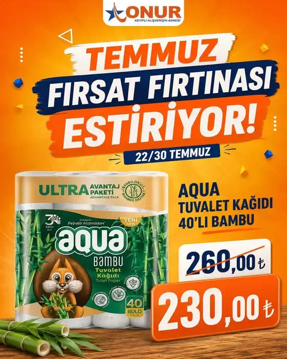 Onur Hipermarketleri kataloğu | Güncel özel kampanyalar | 2026-07-22T00:00:00.000Z - 2026-07-30T00:00:00.000Z