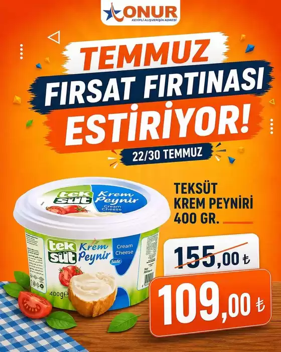 Onur Hipermarketleri kataloğu | Seçili ürünlerde harika indirimler | 2026-07-22T00:00:00.000Z - 2026-07-30T00:00:00.000Z
