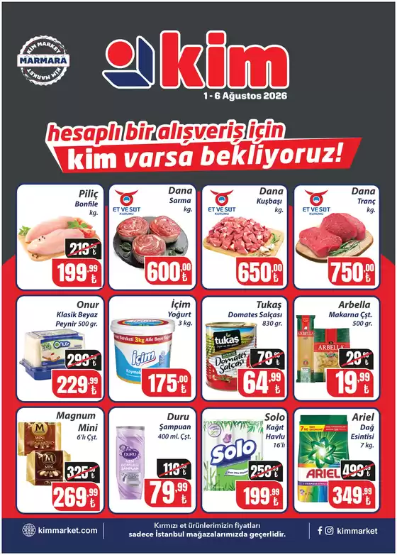 Kim Market kataloğu | Tüm müşteriler için harika teklif | 2026-08-01T00:00:00.000Z - 2026-08-06T00:00:00.000Z