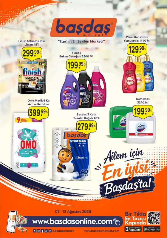 Başdaş Market kataloğu | 01-13 Ağustos Ailem İçin En İyisi Başdaş'ta! | 2026-08-01T00:00:00.000Z - 2026-08-13T00:00:00.000Z