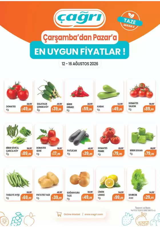 Çağrı Market kataloğu | Fırsat avcıları için harika teklifler | 2026-08-12T00:00:00.000Z - 2026-08-16T00:00:00.000Z