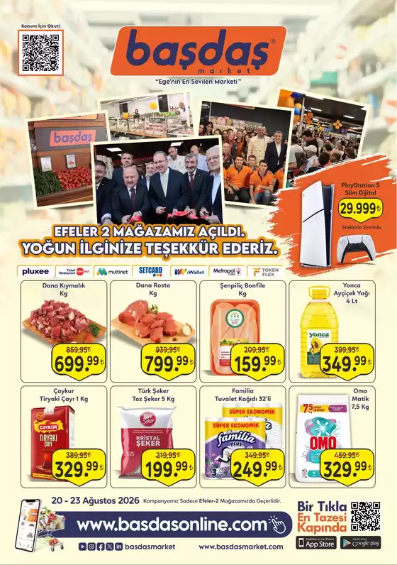 Başdaş Market kataloğu, Marmaris | 20-23 Ağustos Yoğun İlginize Teşekkür Ederiz. | 2026-08-20T00:00:00.000Z - 2026-08-23T00:00:00.000Z