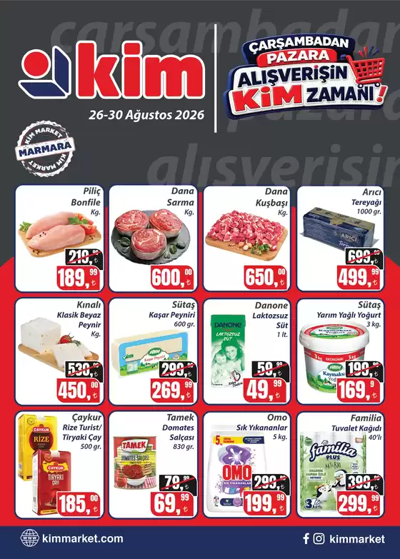 Kim Market kataloğu, Ula | Güncel fırsatlar ve teklifler | 2026-08-26T00:00:00.000Z - 2026-08-30T00:00:00.000Z