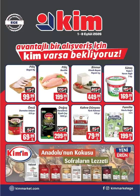 Kim Market kataloğu | Fırsat avcıları için harika teklifler | 2026-09-01T00:00:00.000Z - 2026-09-08T00:00:00.000Z