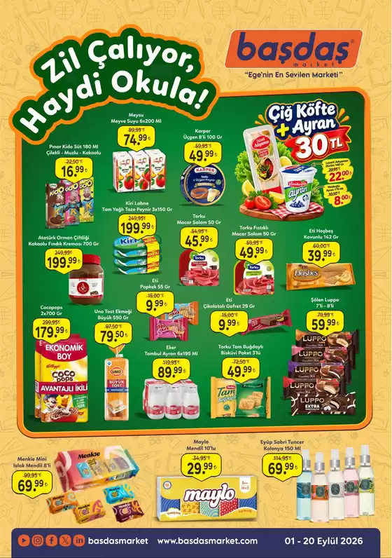 Başdaş Market kataloğu | 01-20 Eylül Zil Çalıyor, Haydi Okula! | 2026-09-01T00:00:00.000Z - 2026-09-20T00:00:00.000Z