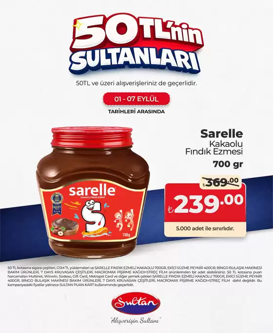 Sultan Market kataloğu | Sizin için özel teklifler | 2026-09-01T00:00:00.000Z - 2026-09-07T00:00:00.000Z