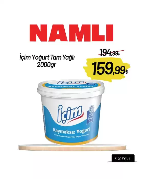 Namlı Hipermarketleri kataloğu, Ayaş (Mersin) | Tüm müşteriler için harika teklif | 2026-09-03T00:00:00.000Z - 2026-09-20T00:00:00.000Z