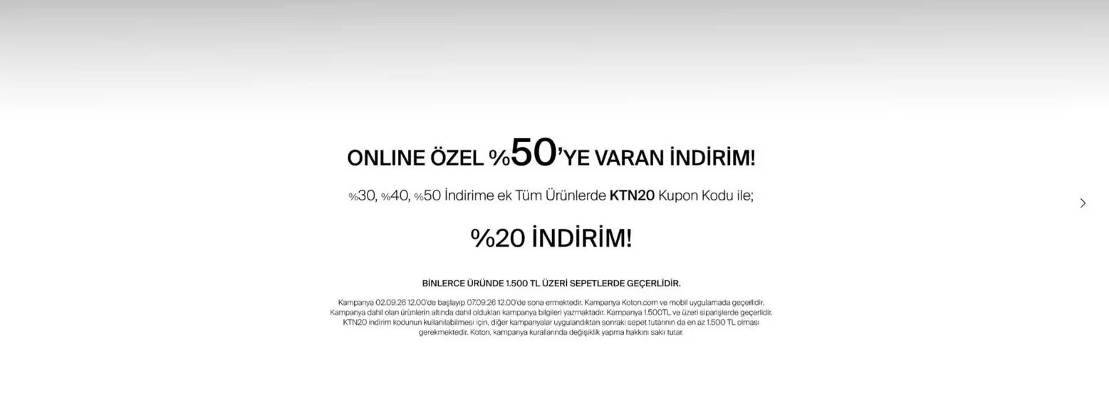 Koton kataloğu | Oferta | 2026-09-03T00:00:00.000Z - 2026-09-07T00:00:00.000Z