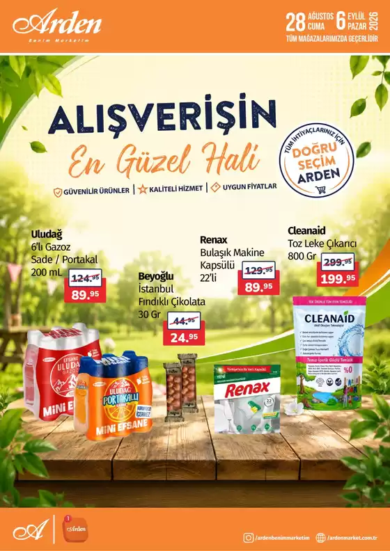 Arden Market kataloğu | Fırsat avcıları için harika teklifler | 2026-08-28T00:00:00.000Z - 2026-09-06T00:00:00.000Z