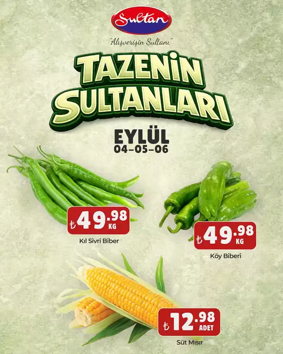 Sultan Market kataloğu, Çamlı (İzmir) | Herkes için cazip özel teklifler | 2026-09-04T00:00:00.000Z - 2026-09-06T00:00:00.000Z