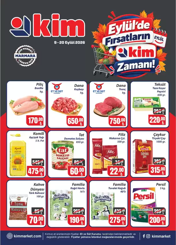 Kim Market kataloğu | Keşfedilecek yeni teklifler | 2026-09-09T00:00:00.000Z - 2026-09-20T00:00:00.000Z