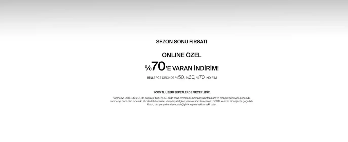 Koton kataloğu | Oferta | 2026-09-10T00:00:00.000Z - 2026-09-16T00:00:00.000Z