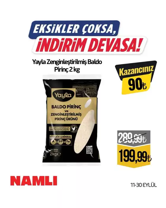 Namlı Hipermarketleri kataloğu | Fırsat avcıları için harika teklifler | 2026-09-11T00:00:00.000Z - 2026-09-30T00:00:00.000Z
