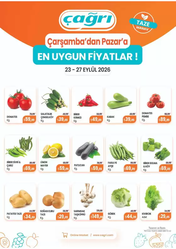 Çağrı Market kataloğu | Keşfedilecek yeni teklifler | 2026-09-23T00:00:00.000Z - 2026-09-27T00:00:00.000Z