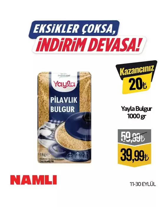 Namlı Hipermarketleri kataloğu | Sizin için en iyi tekliflerimiz | 2026-09-11T00:00:00.000Z - 2026-09-30T00:00:00.000Z